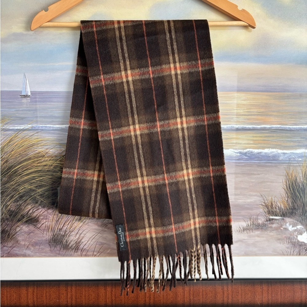 Vintage Christian Dior Monsieur Plaid Scarf